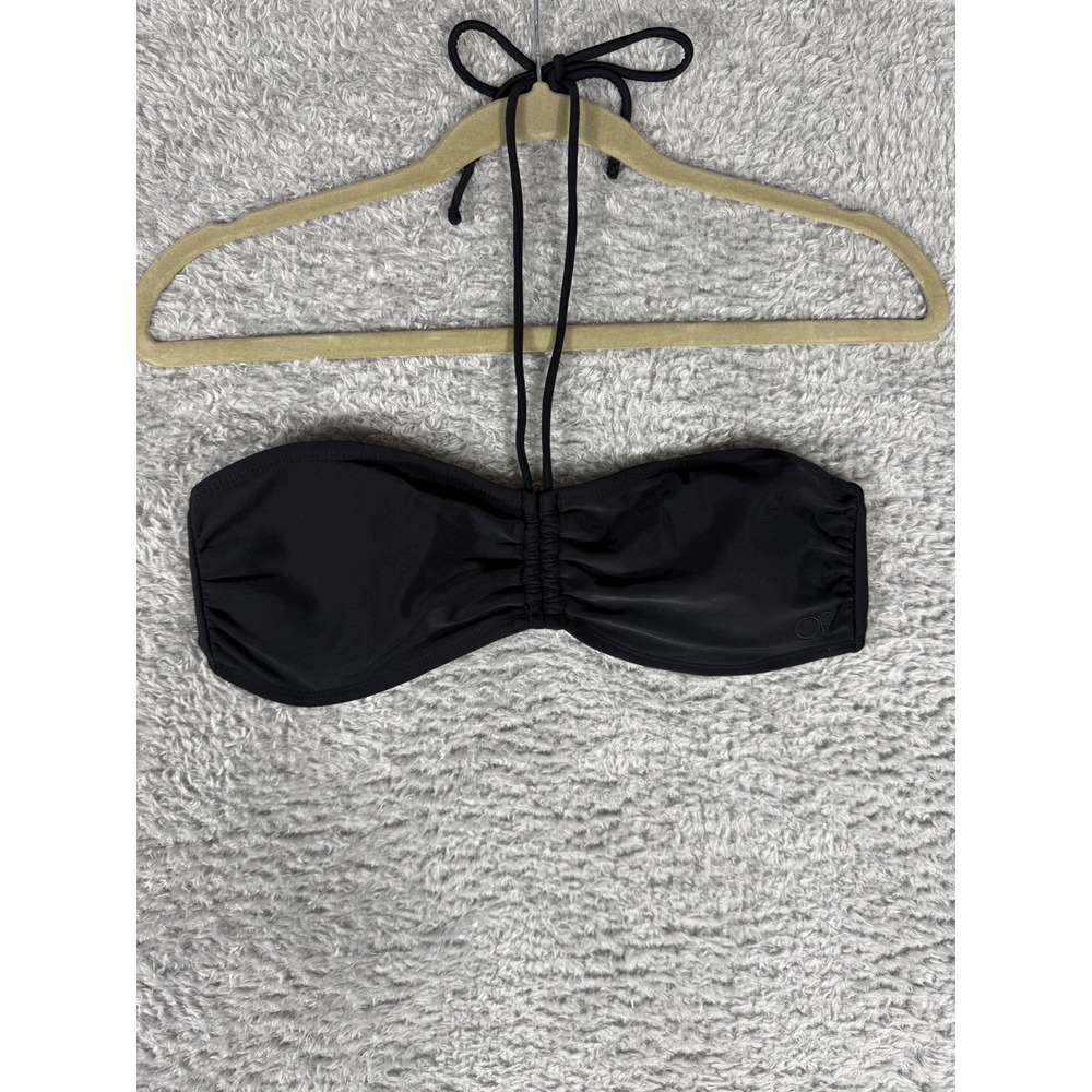 Ocean Pacific Bikini Top Women Medium Black Good‎ Bandeau Halter Swim Beachwear